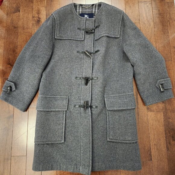 Burberry London vintage duffle coat overcoat women's gray in size 12 reg - Picture 1 of 12